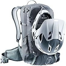 The backpack offers fixations for helmets and body protectors.